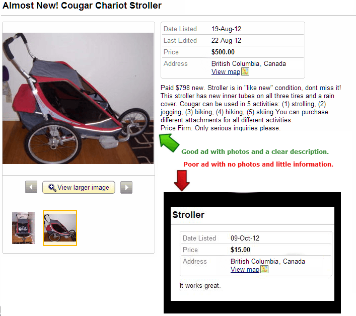used jogging stroller craigslist