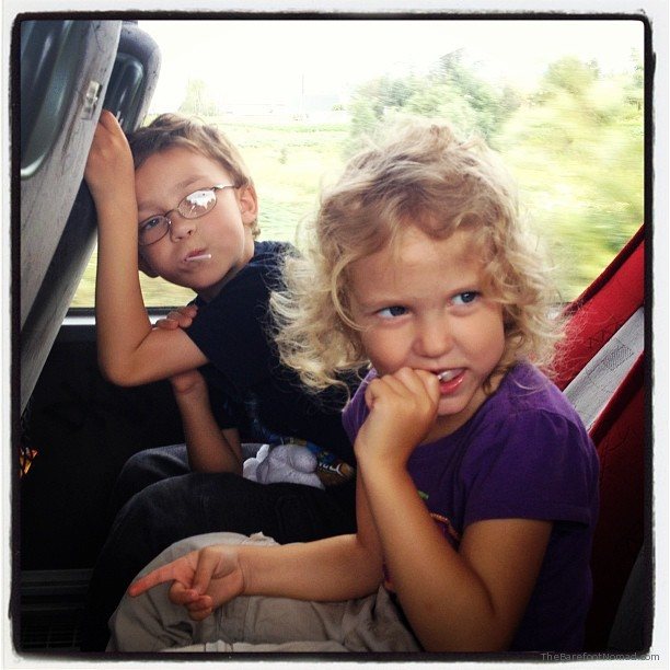 Kids on the bus in Spain