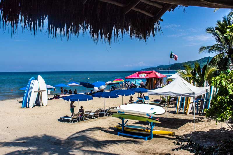 Mexico Riviera Nayarit Sayulita beach beside Don Pedros restaurant