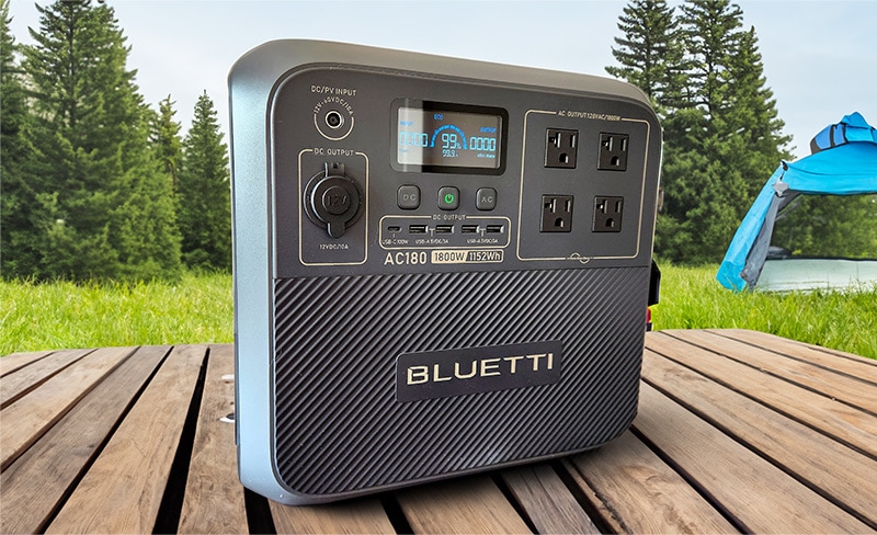 Bluetti AC180 Solar Generator, 1152Wh LiFePO4 Power Station, 1800W Portable  Solar Generator for Off-Grid Living, Home Use, Camping, RV 