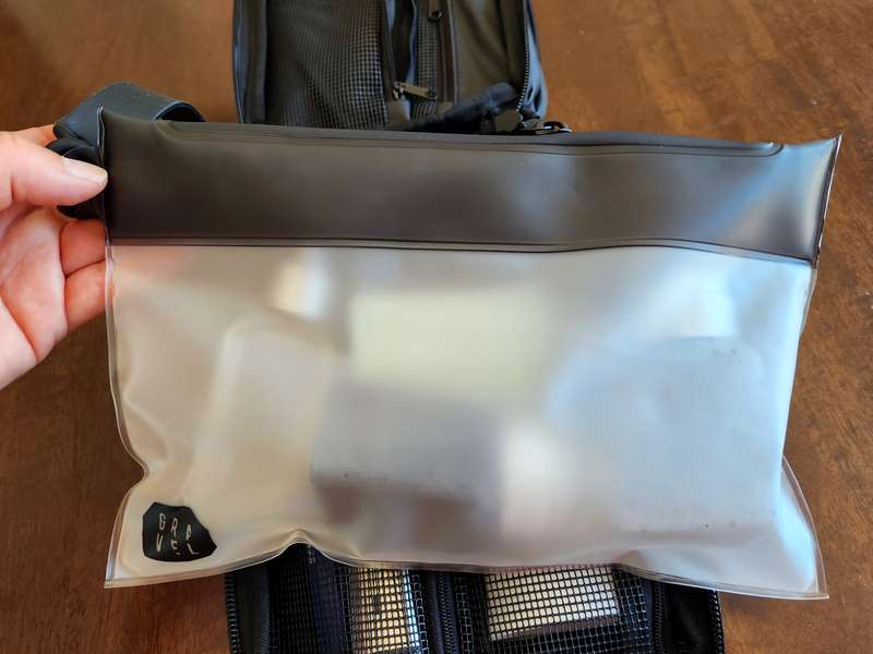 Gravel TSA approved liquids pouch with Explorer Plus Toiletry bag