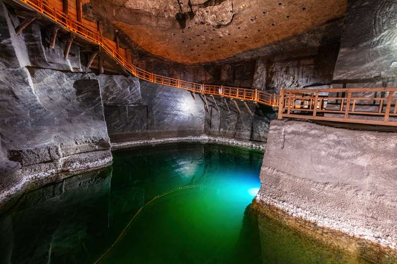 Lake inside Wieliczka Salt Mine UNESCO World Heritage Site