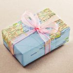 the best small travel gifts box wrapped in map paper