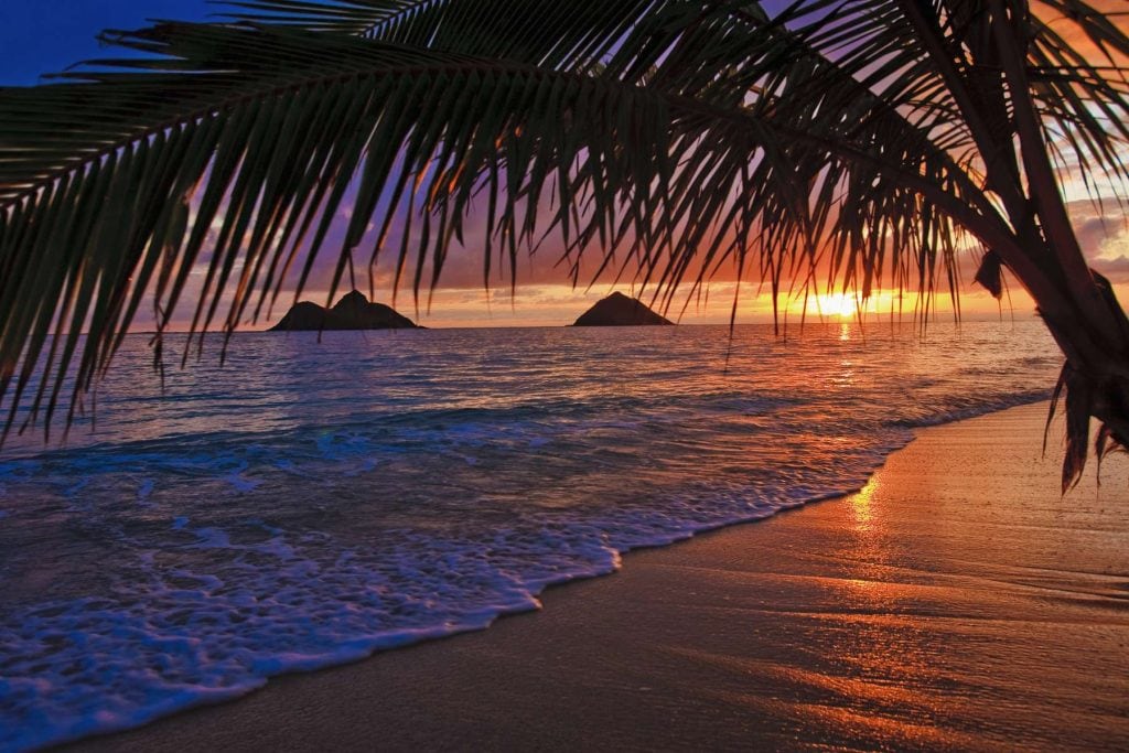 sunrise at Lanikai Beach Oahu Hawaii