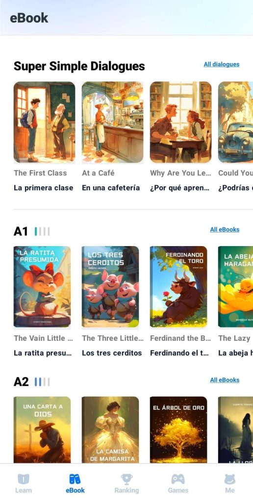 Fluenday Screenshot ebooks in Spanish